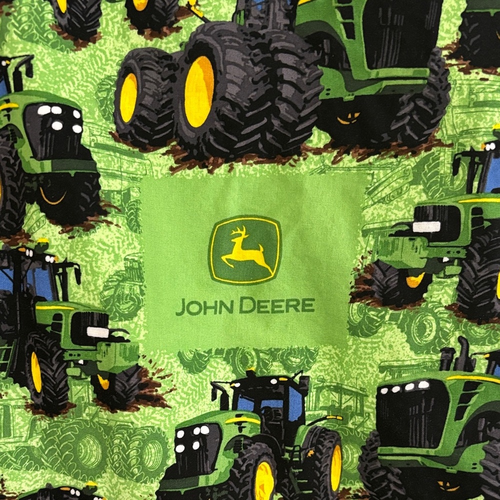 John Deere Green Tractor Pattern handmade fully lined 62”x 38.5 “ one set